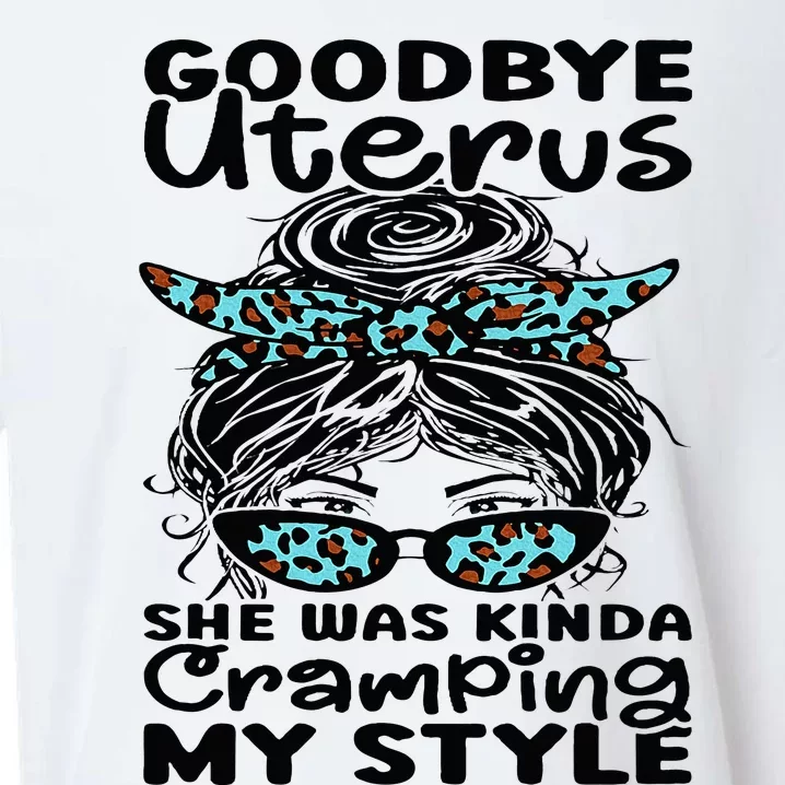 Hysterectomy Recovery Products Uterus Messy Bun Leopard Sueded Cloud Jersey T-Shirt