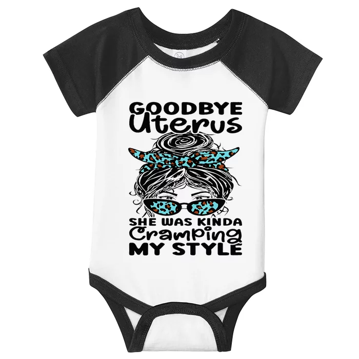 Hysterectomy Recovery Products Uterus Messy Bun Leopard Infant Baby Jersey Bodysuit