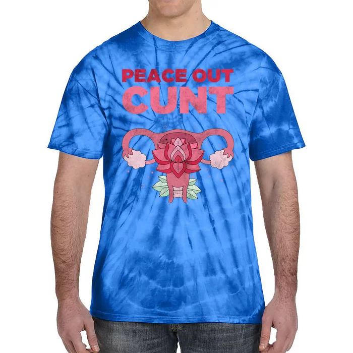 Hysterectomy Recovery Products Peace Out Uterus Tie-Dye T-Shirt