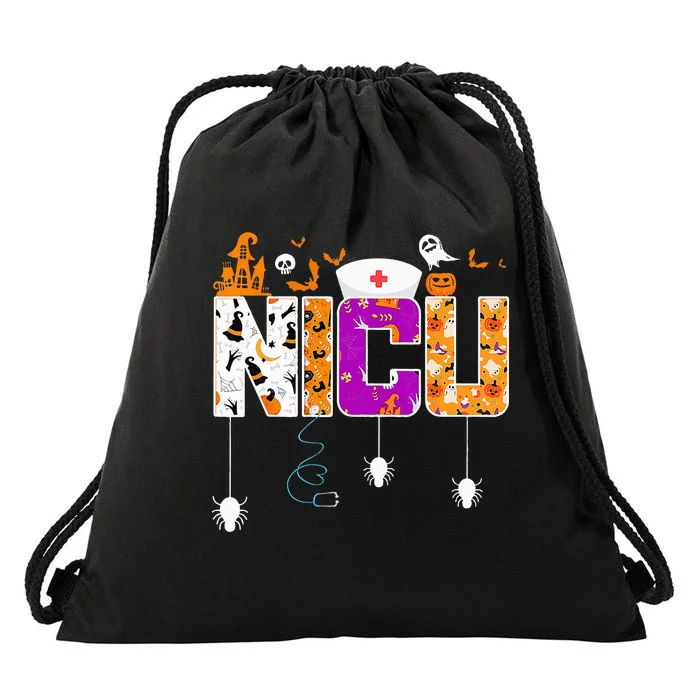 Halloween Retro Party for NICU Nurses and Nursing Students Drawstring Bag