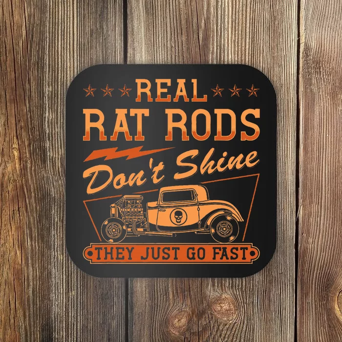 Hot Rod Rusty Car Dont Shine Vintage Rat Rod Coaster