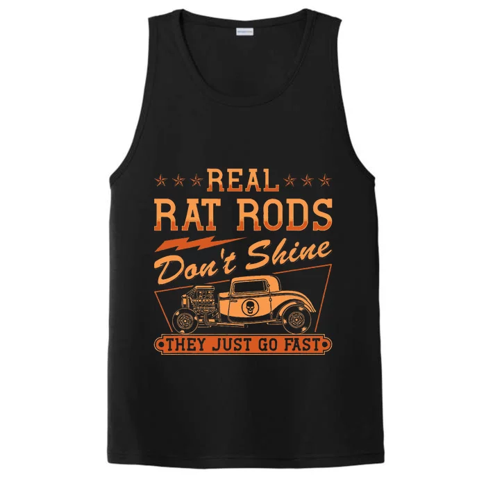 Hot Rod Rusty Car Dont Shine Vintage Rat Rod Performance Tank