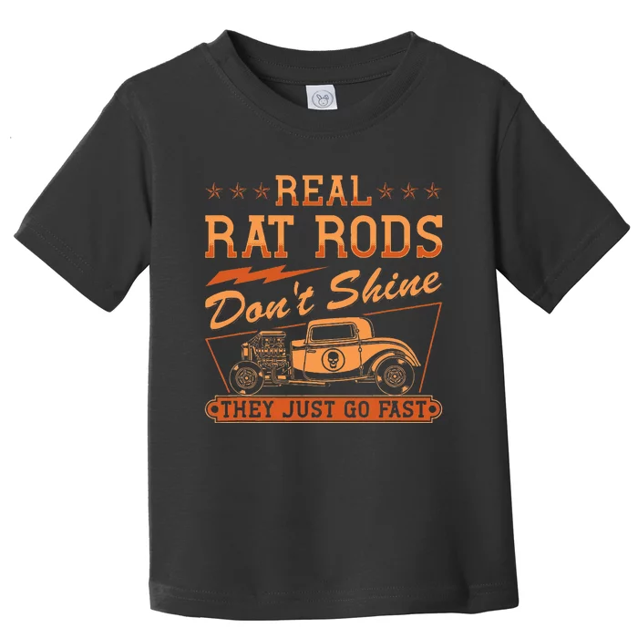 Hot Rod Rusty Car Dont Shine Vintage Rat Rod Toddler T-Shirt