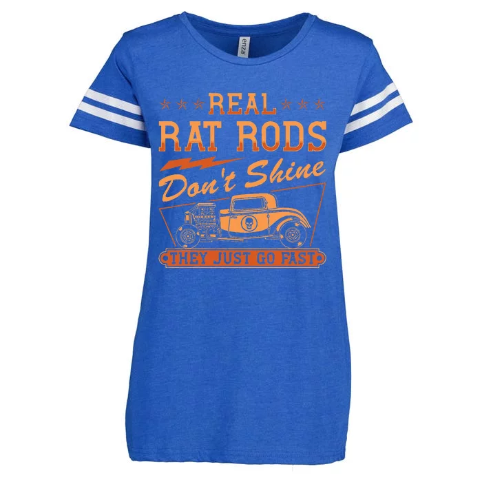 Hot Rod Rusty Car Dont Shine Vintage Rat Rod Enza Ladies Jersey Football T-Shirt