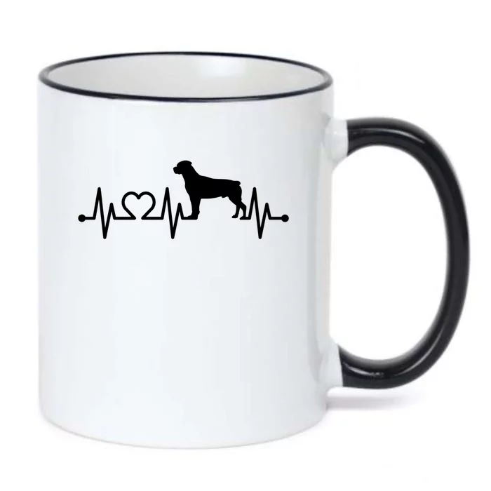 Heartbeat Rott Rottie Rottweiler Pulse For Dog Owners Ecg Gift Black Color Changing Mug