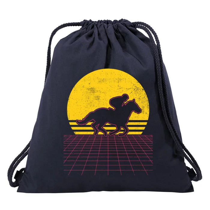 Horse Racing Retro Vintage Gift Cute Gift Drawstring Bag