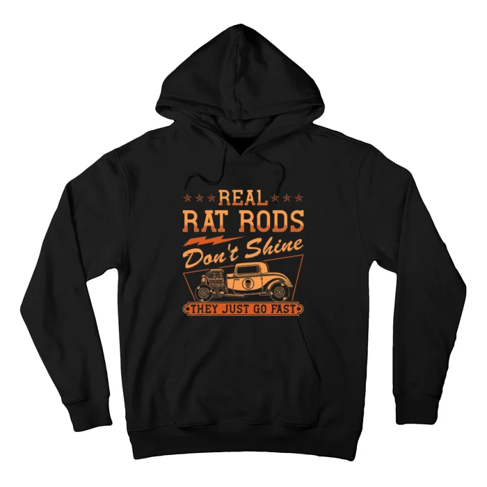 Hot Rod Rusty Car Dont Shine Vintage Rat Rod Hoodie