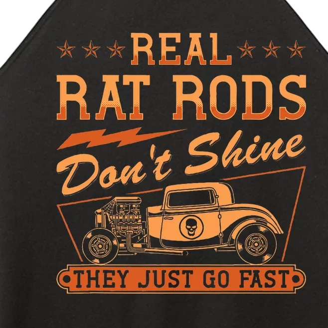 Hot Rod Rusty Car Dont Shine Vintage Rat Rod Women’s Perfect Tri Rocker Tank