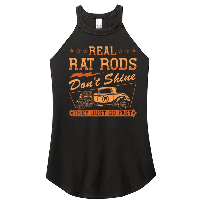 Hot Rod Rusty Car Dont Shine Vintage Rat Rod Women’s Perfect Tri Rocker Tank