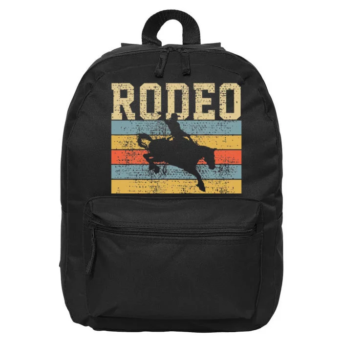 Horse Riding Retro Vintage Western Country 16 in Basic Backpack