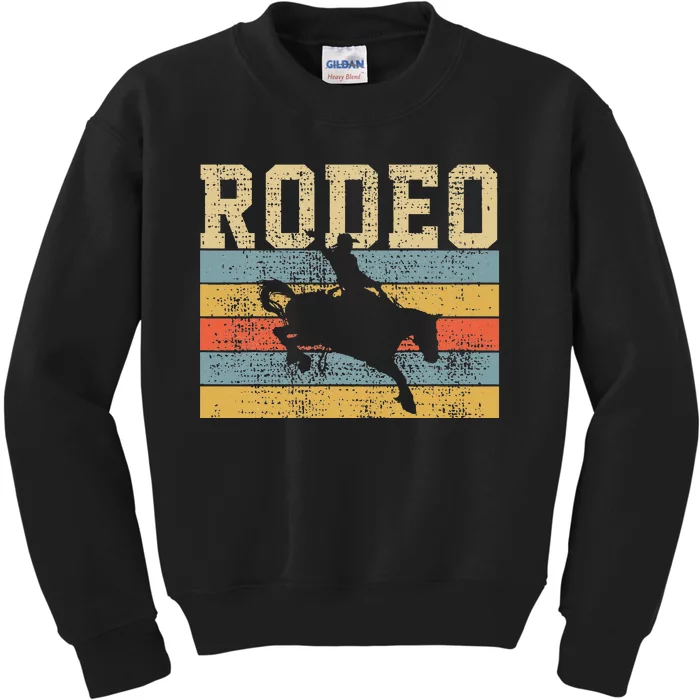 Horse Riding Retro Vintage Western Country Kids Sweatshirt