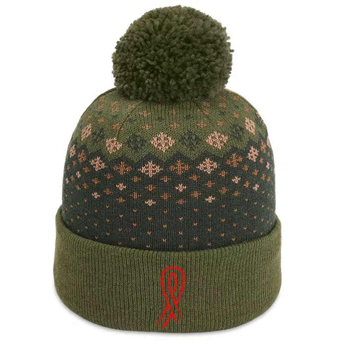 Hiv Red Ribbon World Aids Day The Baniff Cuffed Pom Beanie