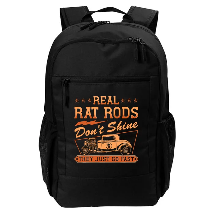 Hot Rod Rusty Car Dont Shine Vintage Rat Rod Daily Commute Backpack