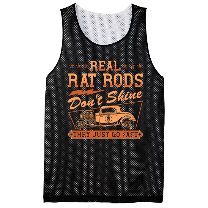 Hot Rod Rusty Car Dont Shine Vintage Rat Rod Mesh Reversible Basketball Jersey Tank