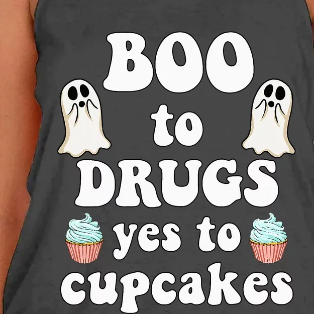 Halloween Red Ribbon Week Say BOO To Say Yes To Cupcakes Women's Knotted Racerback Tank