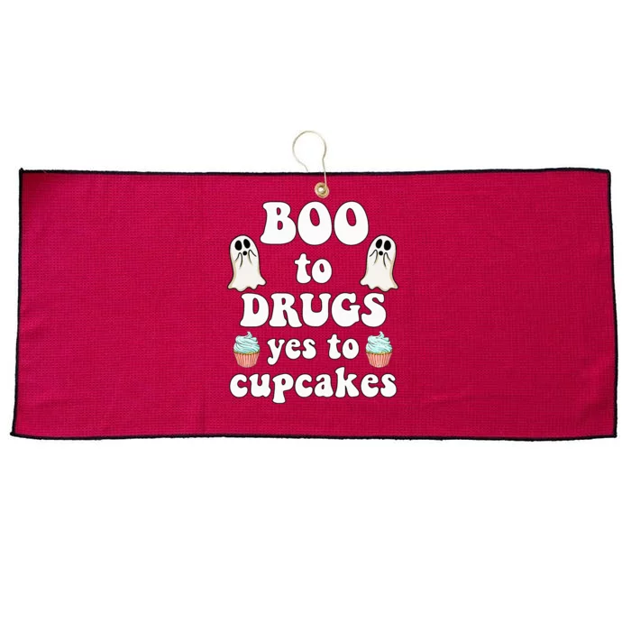 Halloween Red Ribbon Week Say BOO To Say Yes To Cupcakes Large Microfiber Waffle Golf Towel