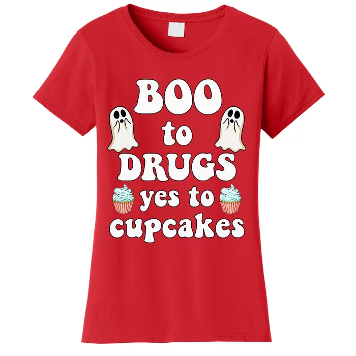 Halloween Red Ribbon Week Say BOO To Say Yes To Cupcakes Women's T-Shirt