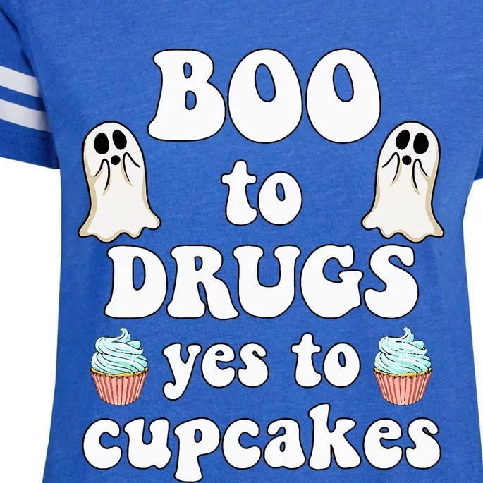 Halloween Red Ribbon Week Say BOO To Say Yes To Cupcakes Enza Ladies Jersey Football T-Shirt