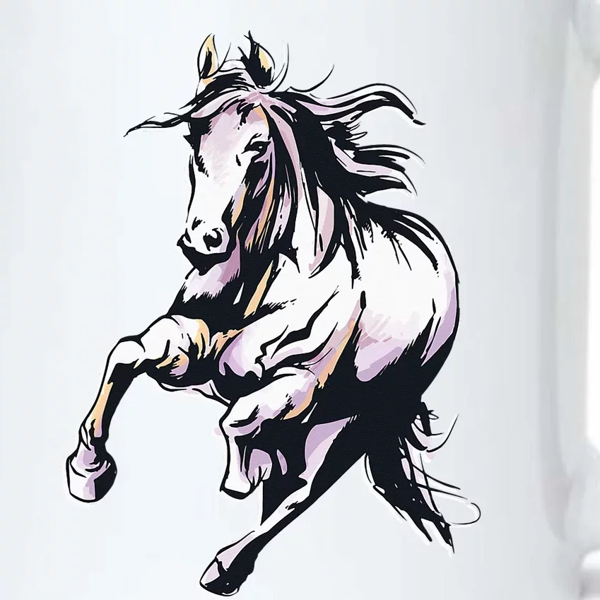 Horse Running Smiling Loving Black Color Changing Mug