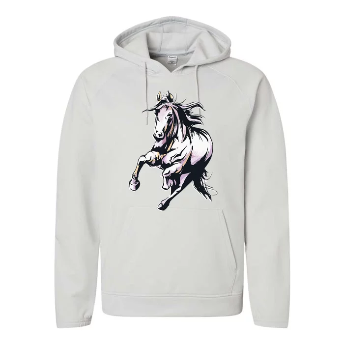 Horse Running Smiling Loving Performance Fleece Hoodie