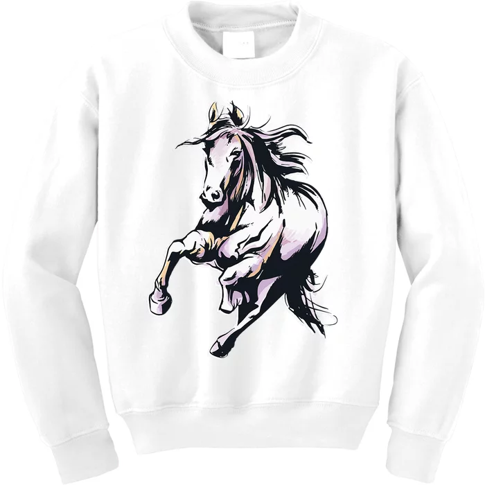 Horse Running Smiling Loving Kids Sweatshirt