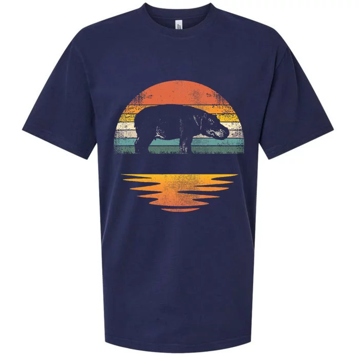 Hippo Retro Sunset Hippo Lover Sueded Cloud Jersey T-Shirt