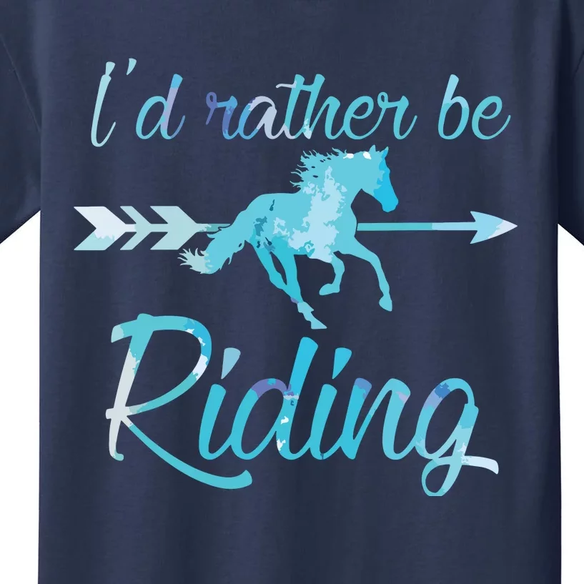 Horse Rider Shirts Girl ID RATHER BE RIDING Horses Kids T-Shirt