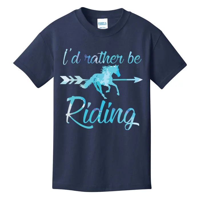 Horse Rider Shirts Girl ID RATHER BE RIDING Horses Kids T-Shirt