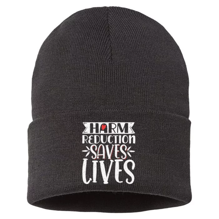 Harm Reduction Saves Lives Sustainable Knit Beanie