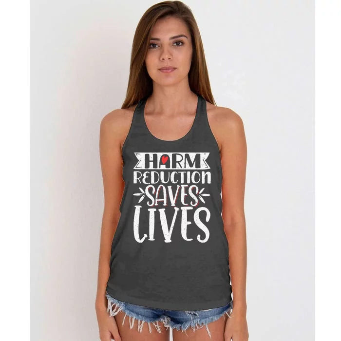 Harm Reduction Saves Lives Women's Knotted Racerback Tank