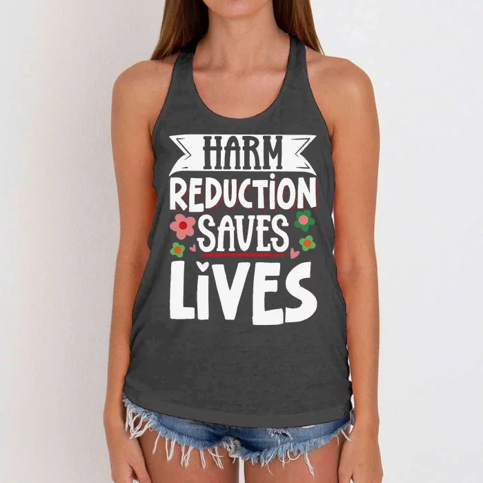 Harm Reduction Saves Lives Women's Knotted Racerback Tank