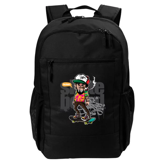 Hipster Riding Skateboard Daily Commute Backpack