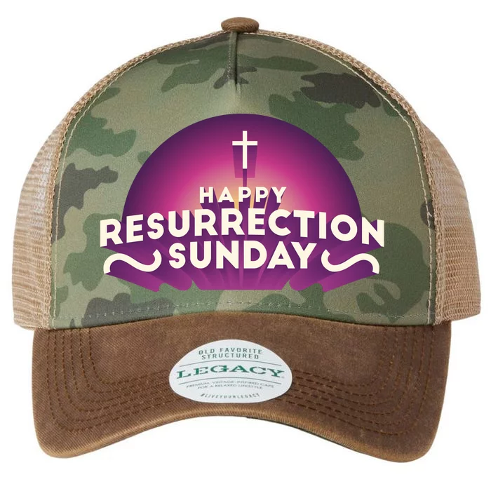 Happy Resurrection Sunday Cross Legacy Tie Dye Trucker Hat