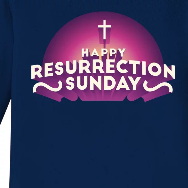 Happy Resurrection Sunday Cross Baby Long Sleeve Bodysuit