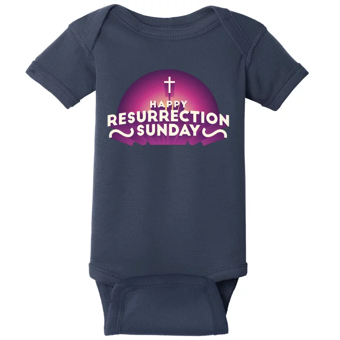 Happy Resurrection Sunday Cross Baby Bodysuit