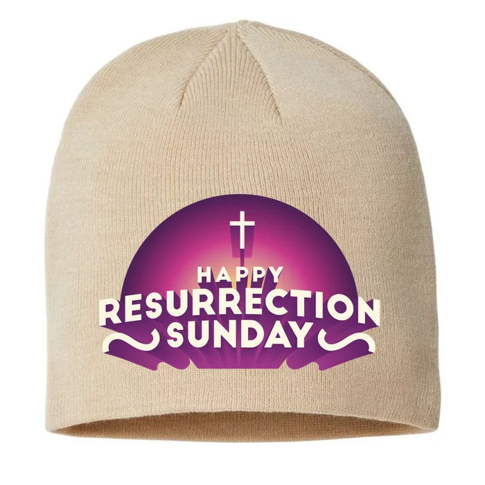 Happy Resurrection Sunday Cross 8 1/2in Sustainable Knit Beanie