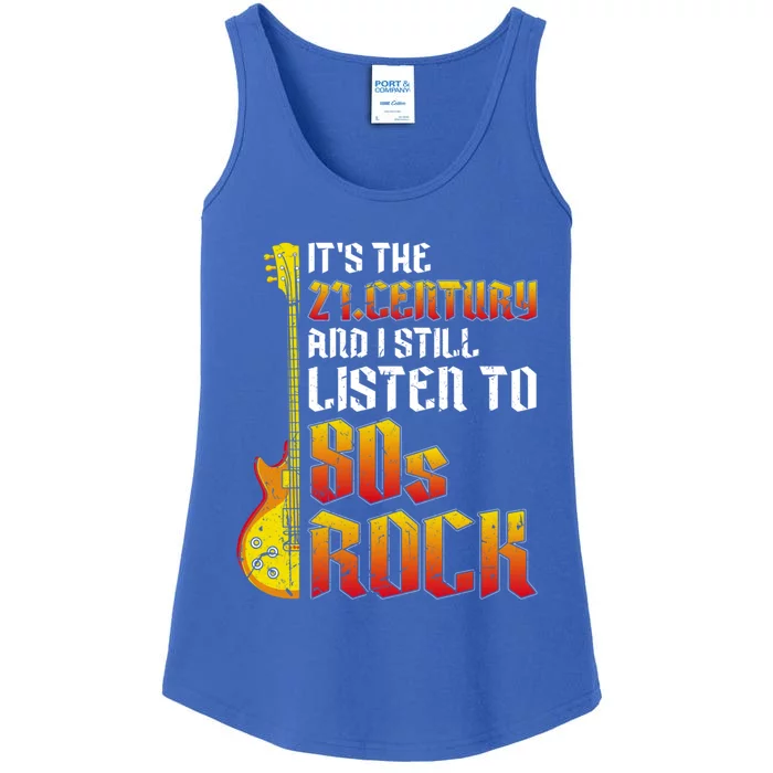 Hard Rocked Still Listen To 80s Rock Guitar Music Band Gift Ladies Essential Tank