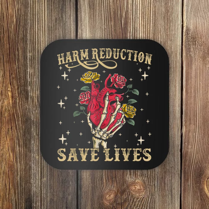 Harm Reduction Save Lives Skeleton Coaster