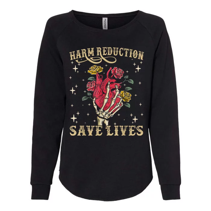 Harm Reduction Save Lives Skeleton Womens California Wash Sweatshirt