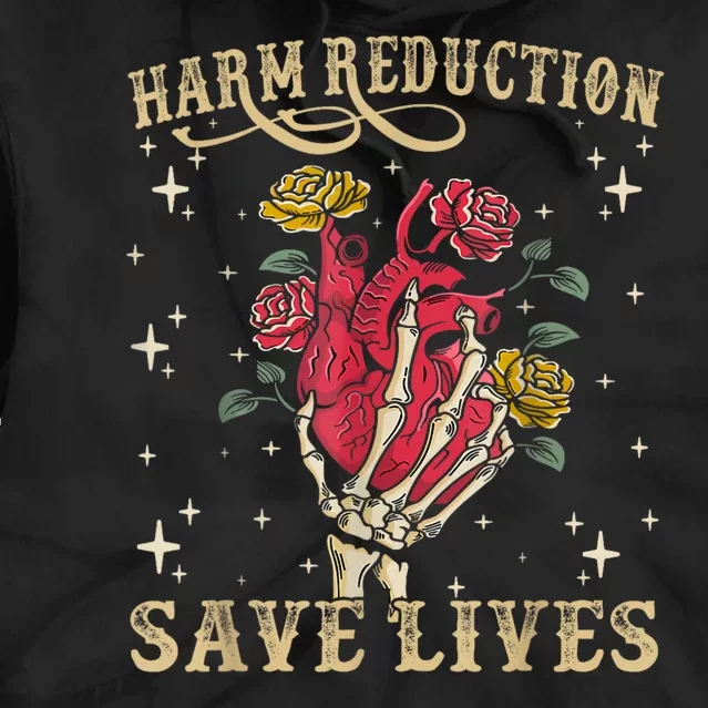 Harm Reduction Save Lives Skeleton Tie Dye Hoodie