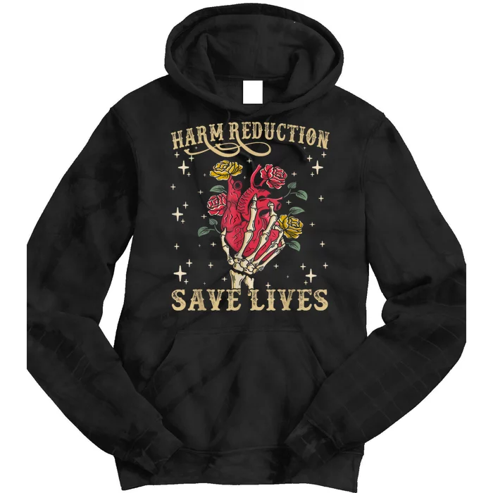 Harm Reduction Save Lives Skeleton Tie Dye Hoodie