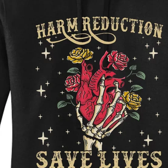 Harm Reduction Save Lives Skeleton Women's Pullover Hoodie