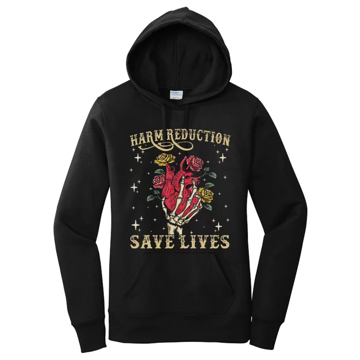 Harm Reduction Save Lives Skeleton Women's Pullover Hoodie