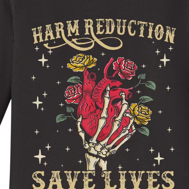 Harm Reduction Save Lives Skeleton Baby Long Sleeve Bodysuit