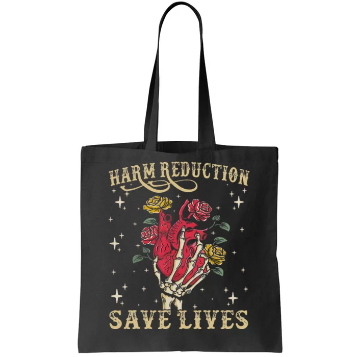 Harm Reduction Save Lives Skeleton Tote Bag