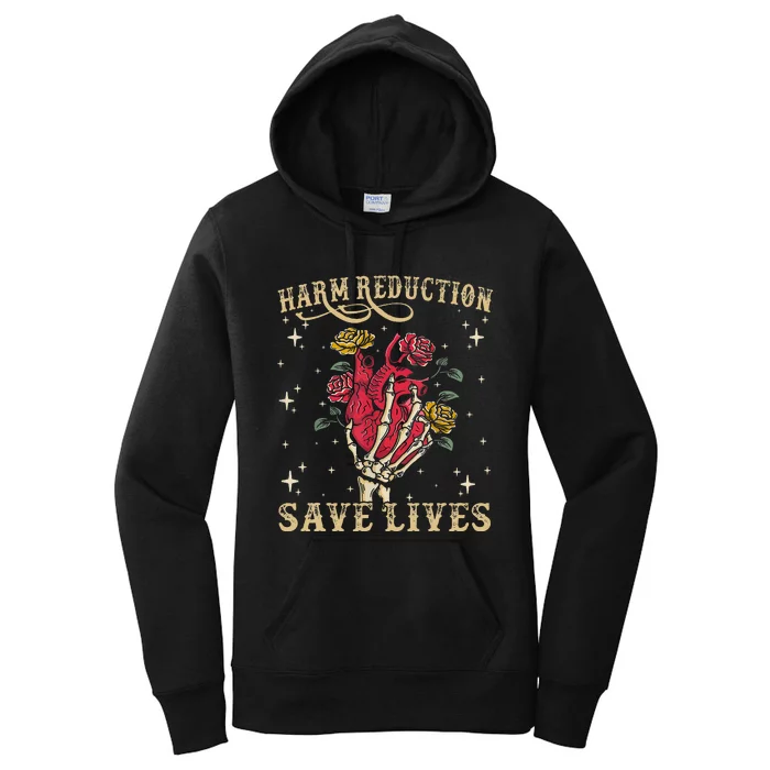 Harm Reduction Save Lives Skeleton Women's Pullover Hoodie