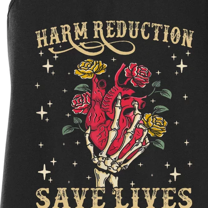 Harm Reduction Save Lives Skeleton Women's Racerback Tank