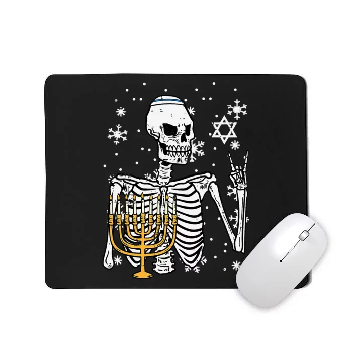 Hanukkah Rocker Skeleton Chanukah Jewish Rock Mousepad