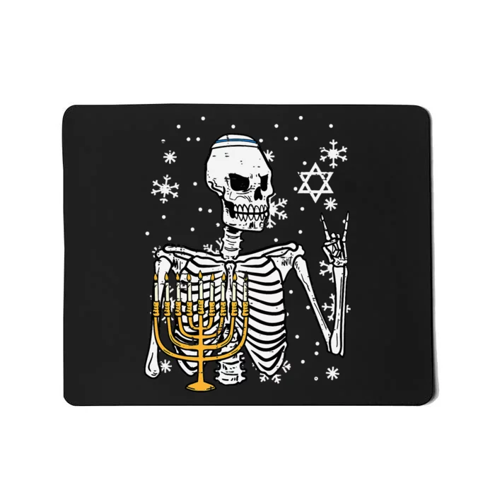 Hanukkah Rocker Skeleton Chanukah Jewish Rock Mousepad