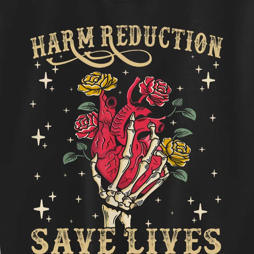 Harm Reduction Save Lives Skeleton Kids Sweatshirt